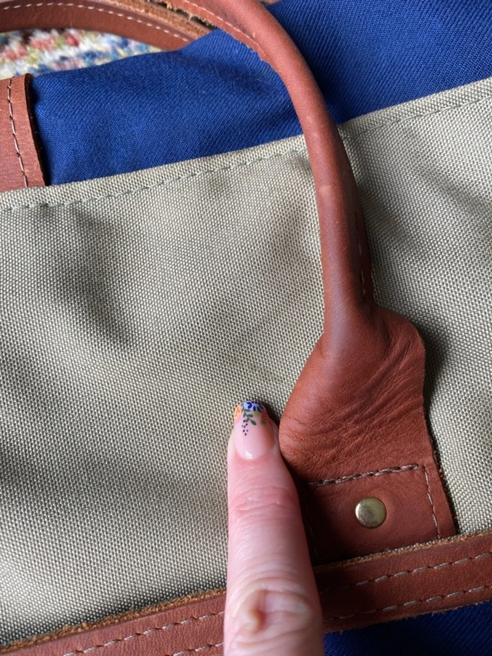 Sword & Plough Navy Canvas Leather Messenger Laptop Bag Made in USA